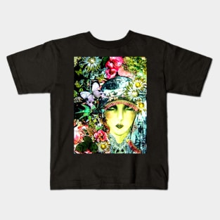 CHINTZ ART DECO FLAPPER COLLAGE POSTER , VIBRANT Kids T-Shirt